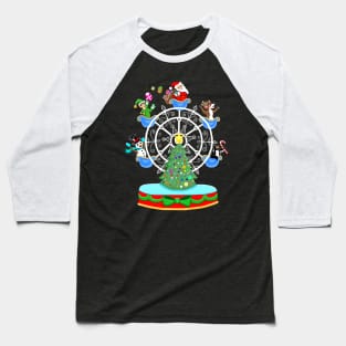 Festive Christmas Ferris Wheel Baseball T-Shirt